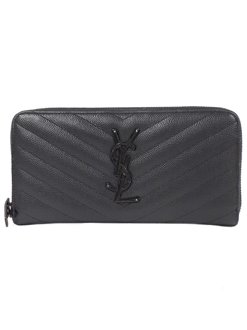 SAINT LAURENT PARIS Saint Paris Monogram Full Zip Wallet Round Long